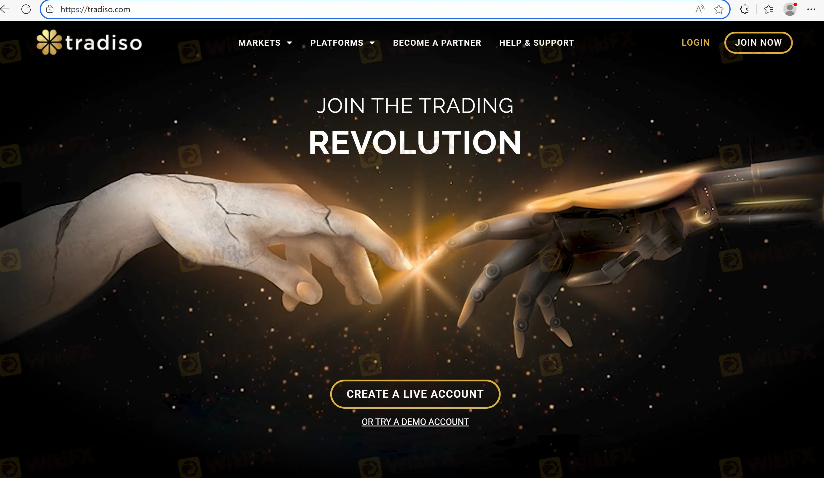 Tradiso's homepage