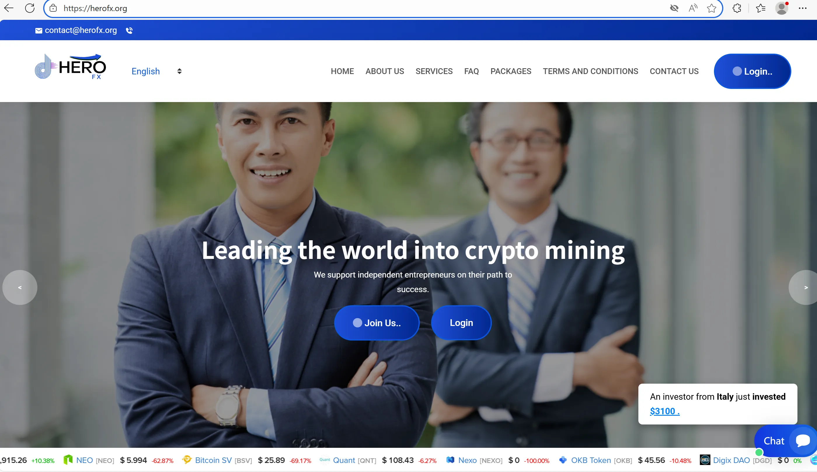 HeroFX's homepage HeroFX's homepage