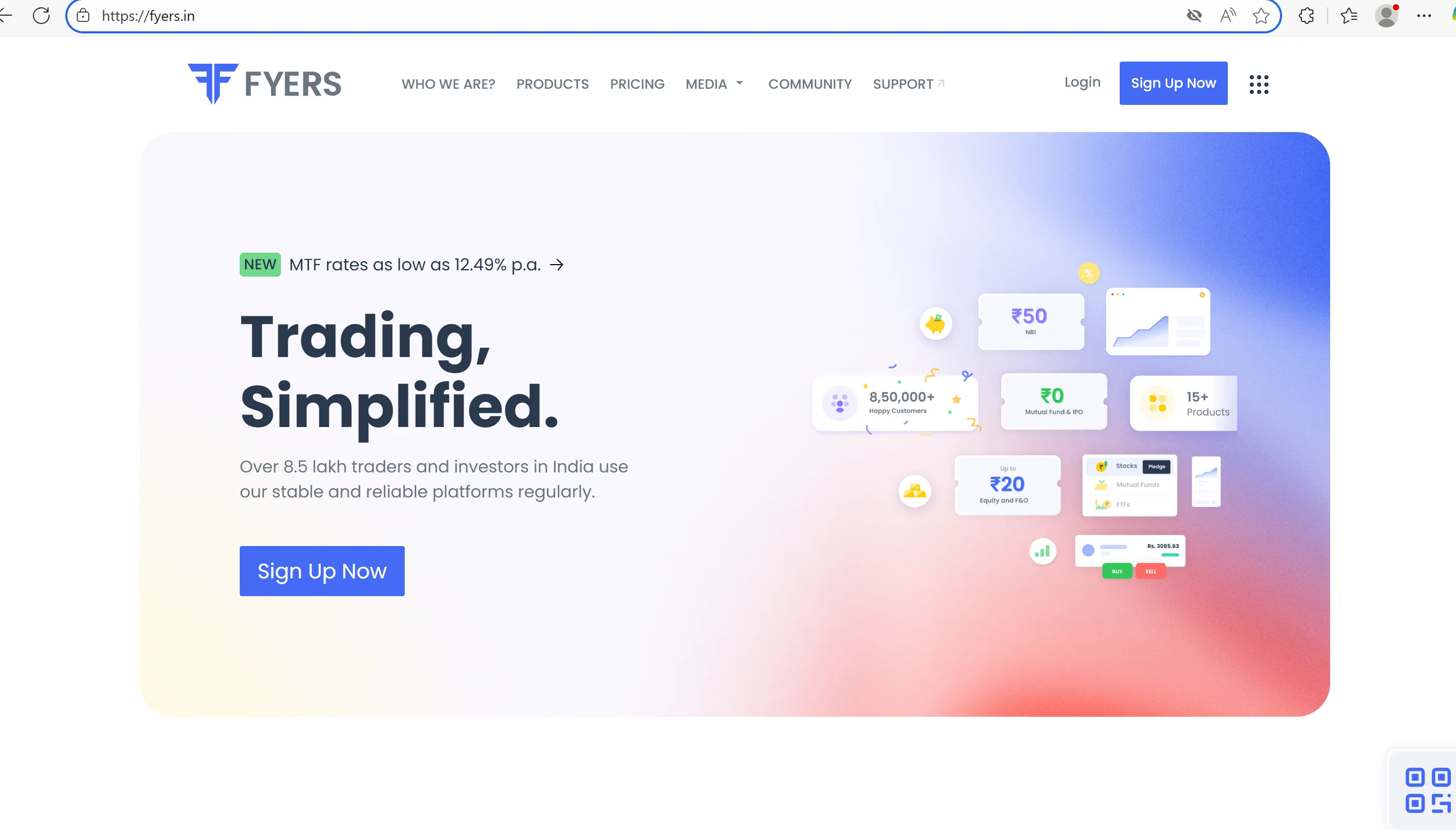 FYERS' homepage FYERS' homepage