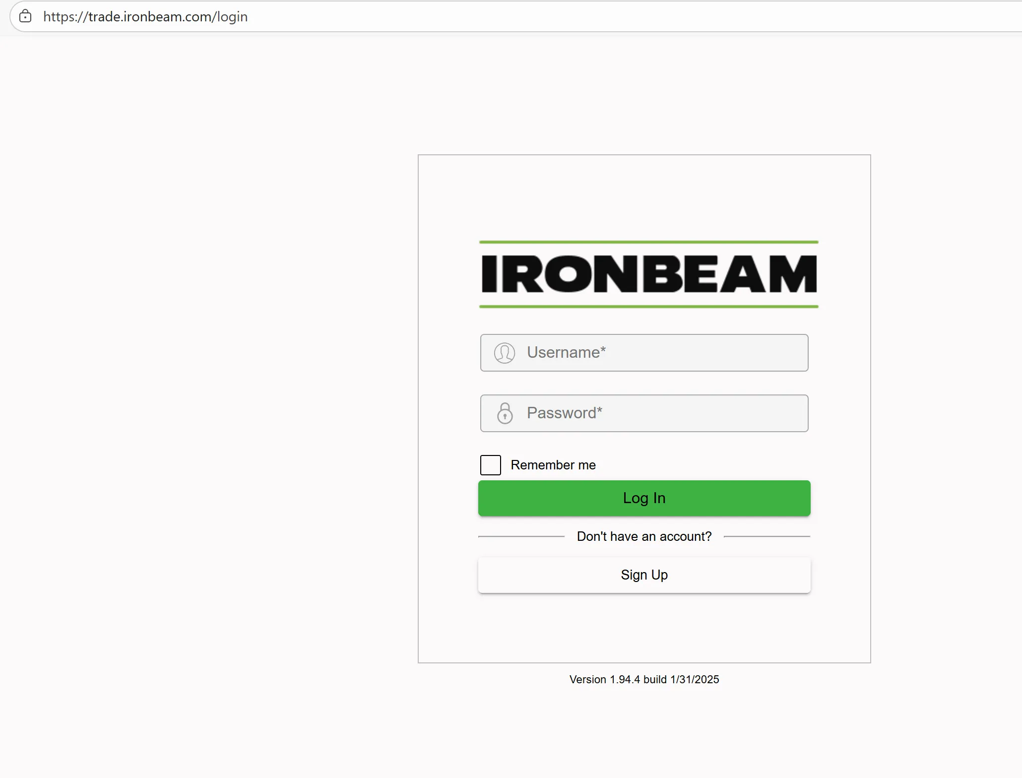 Visit https://trade.ironbeam.com/login Visit https://trade.ironbeam.com/login