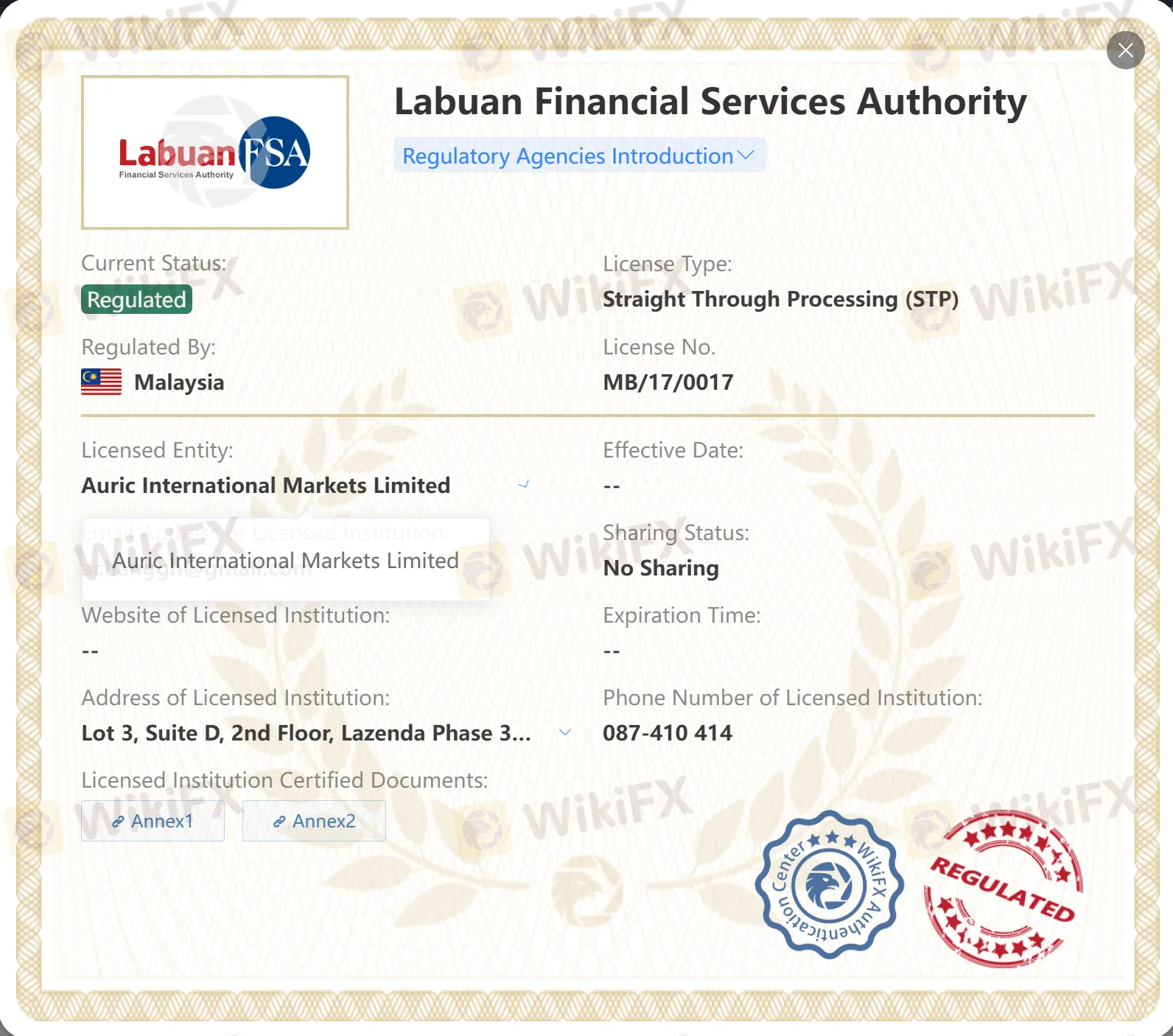 Regulated by LFSA