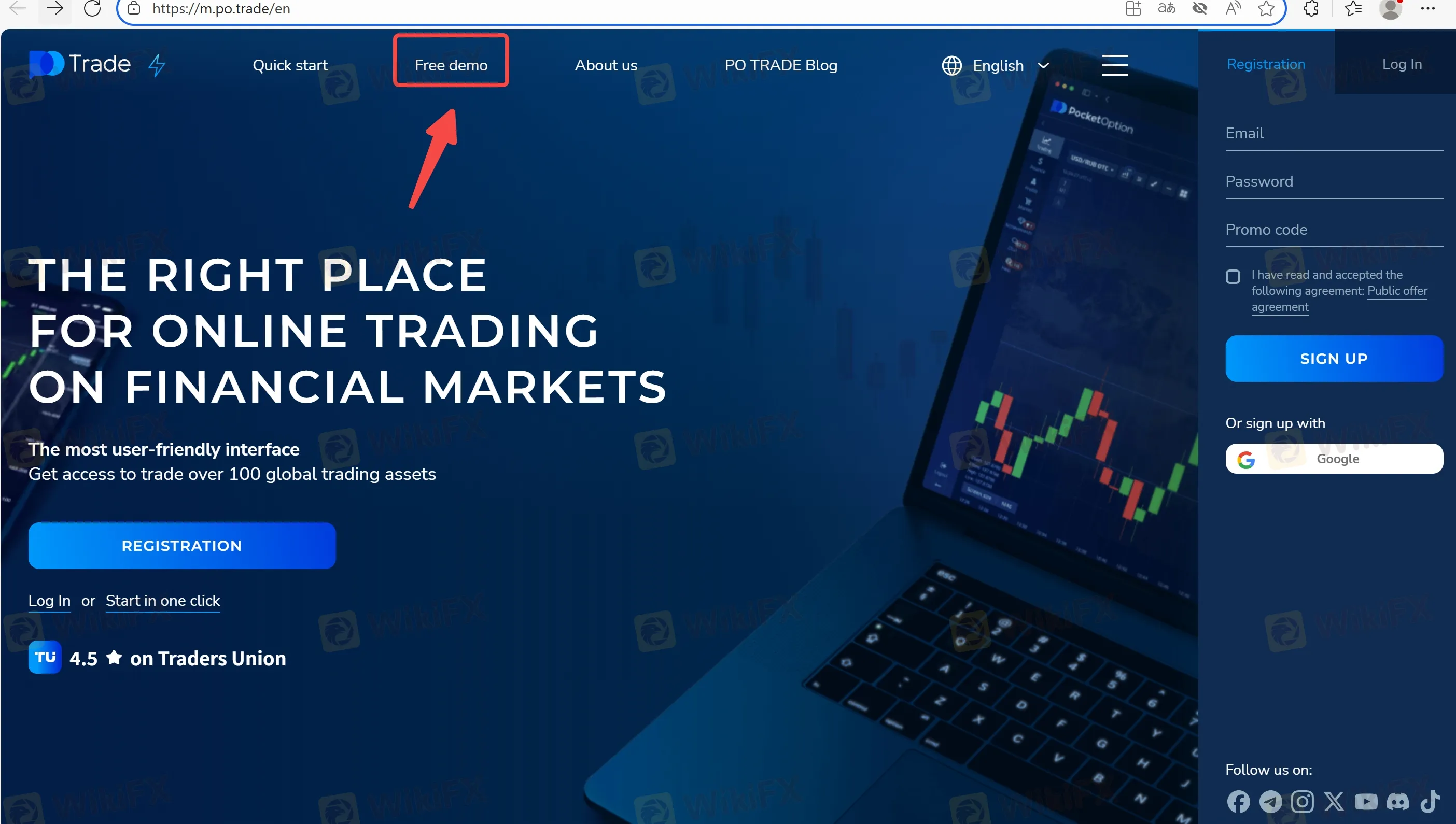 Click Free demo“