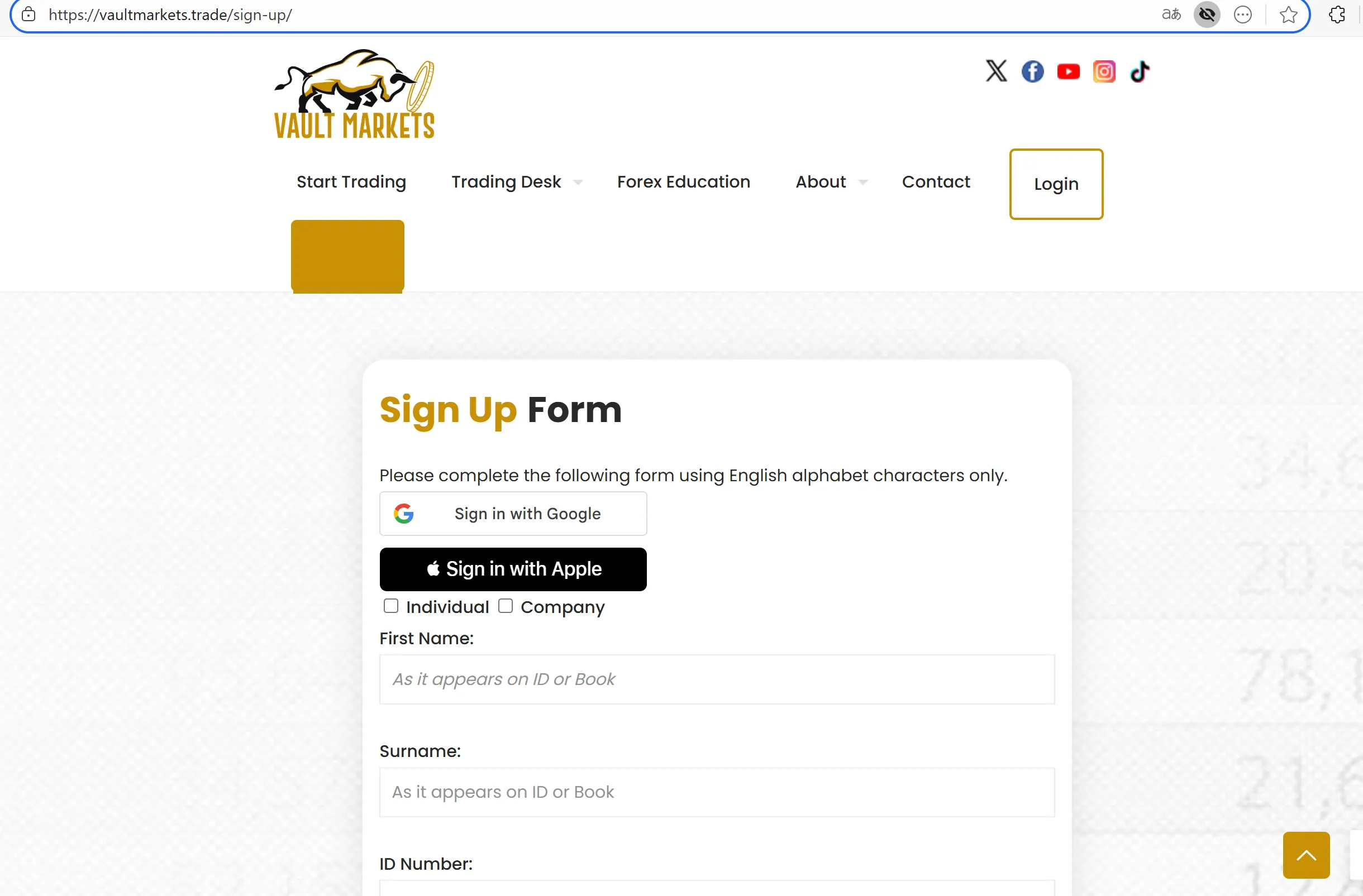 Registering an Account