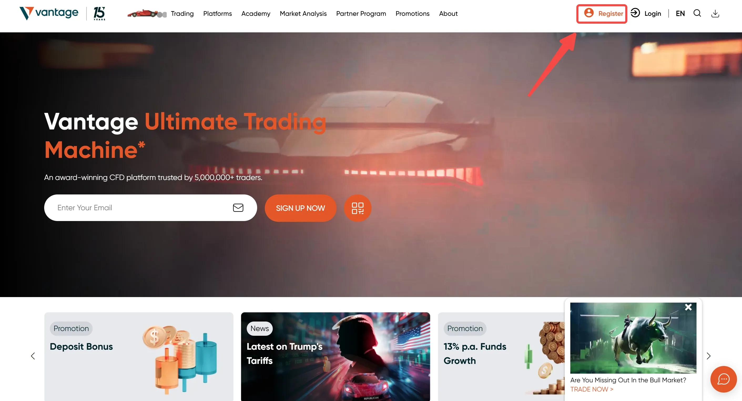 Visit the official Vantage Markets website Visit the official Vantage Markets website