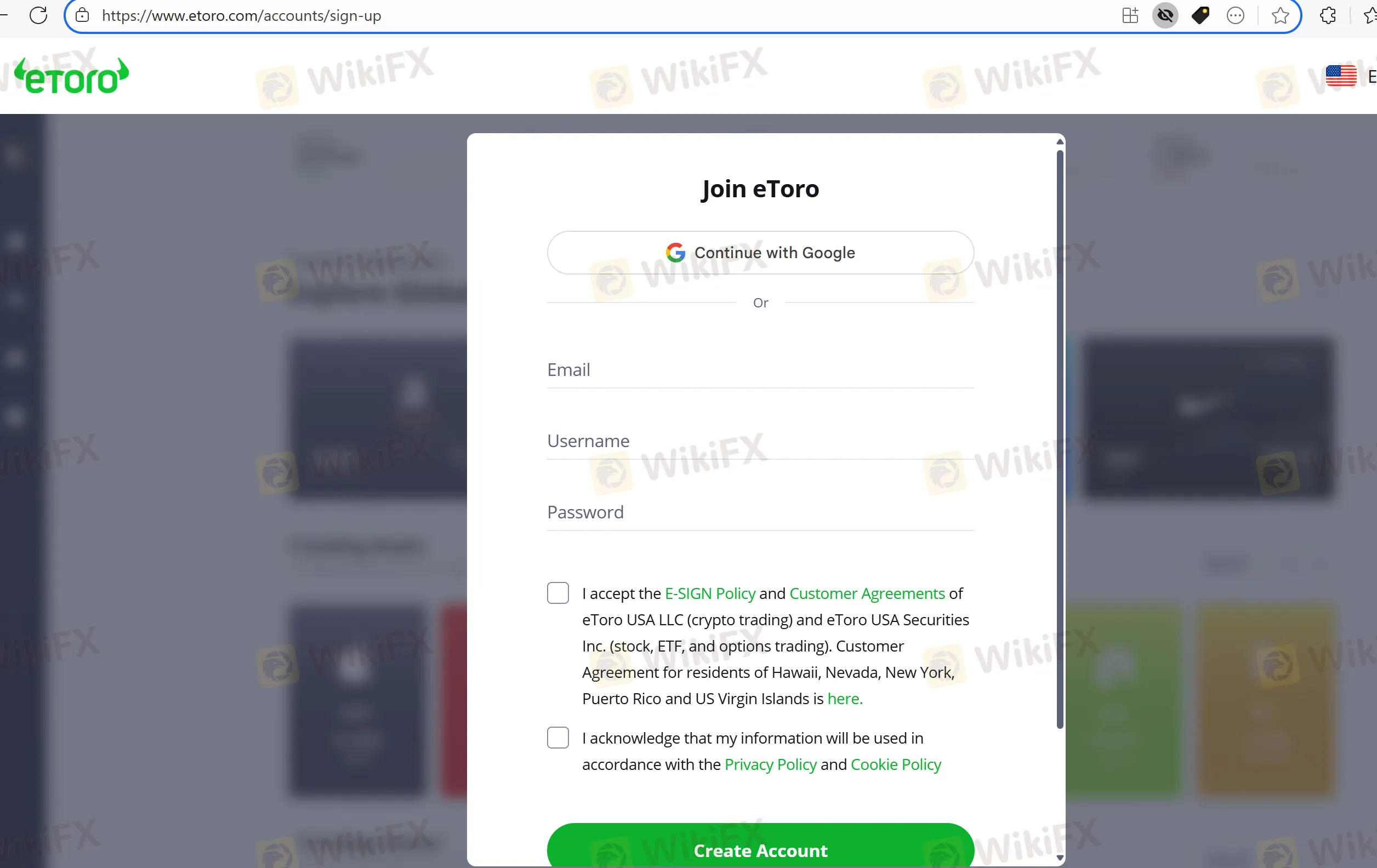 Sign up page Sign up page