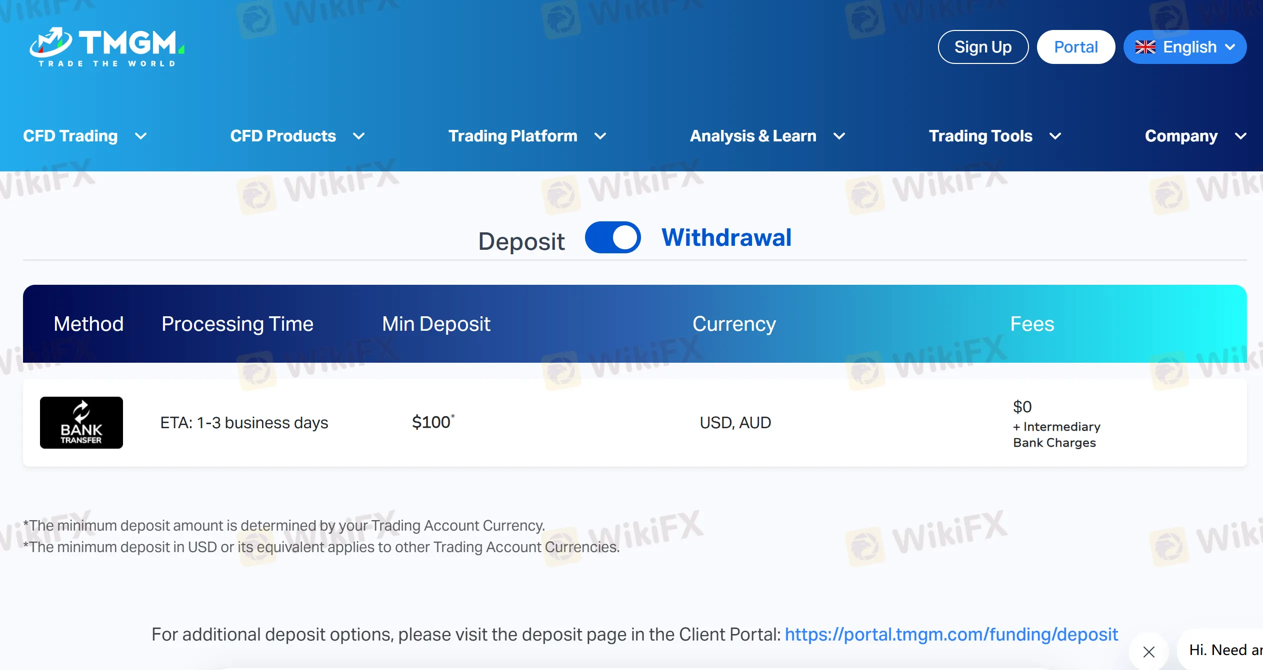 Withdrawal information