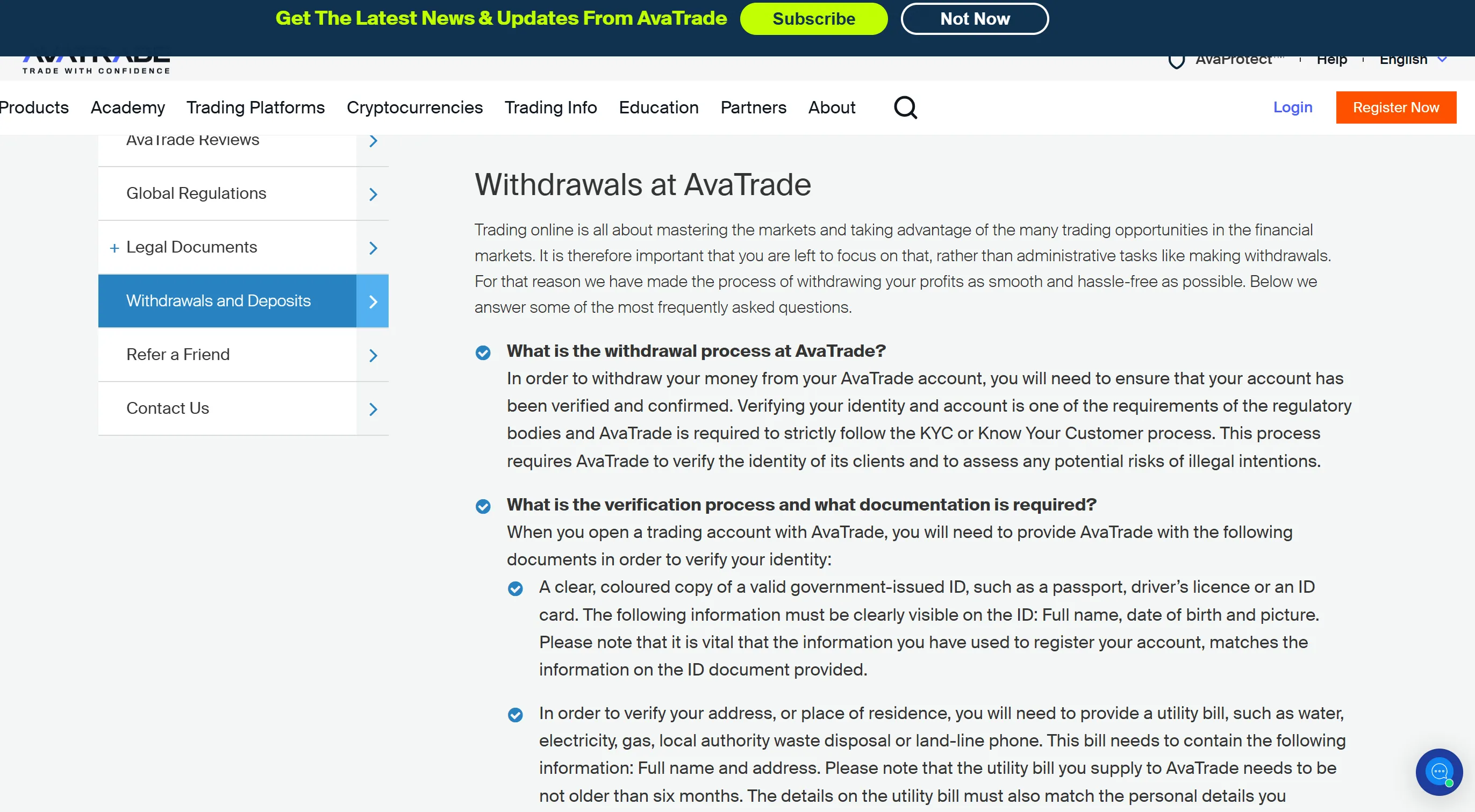 Deposit & Withdrawal Deposit & Withdrawal