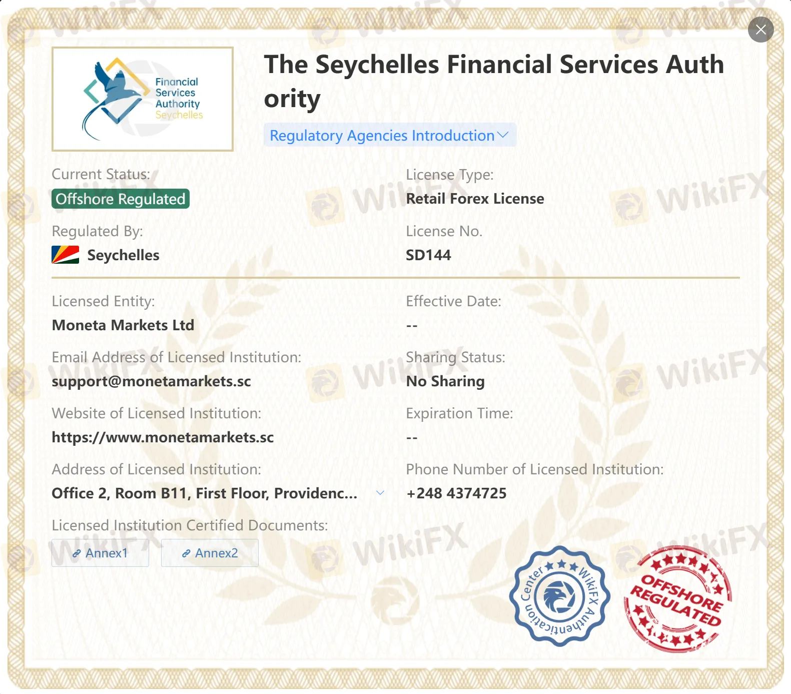 Offshore regulated by FSA