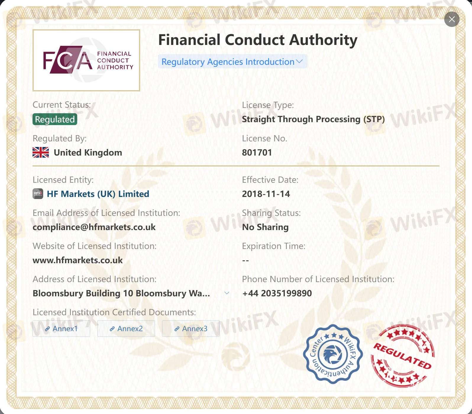 Regulated by FCA