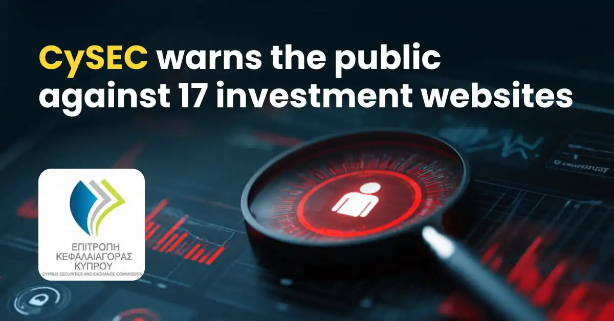 CySEC warns the public against 17 investment websites