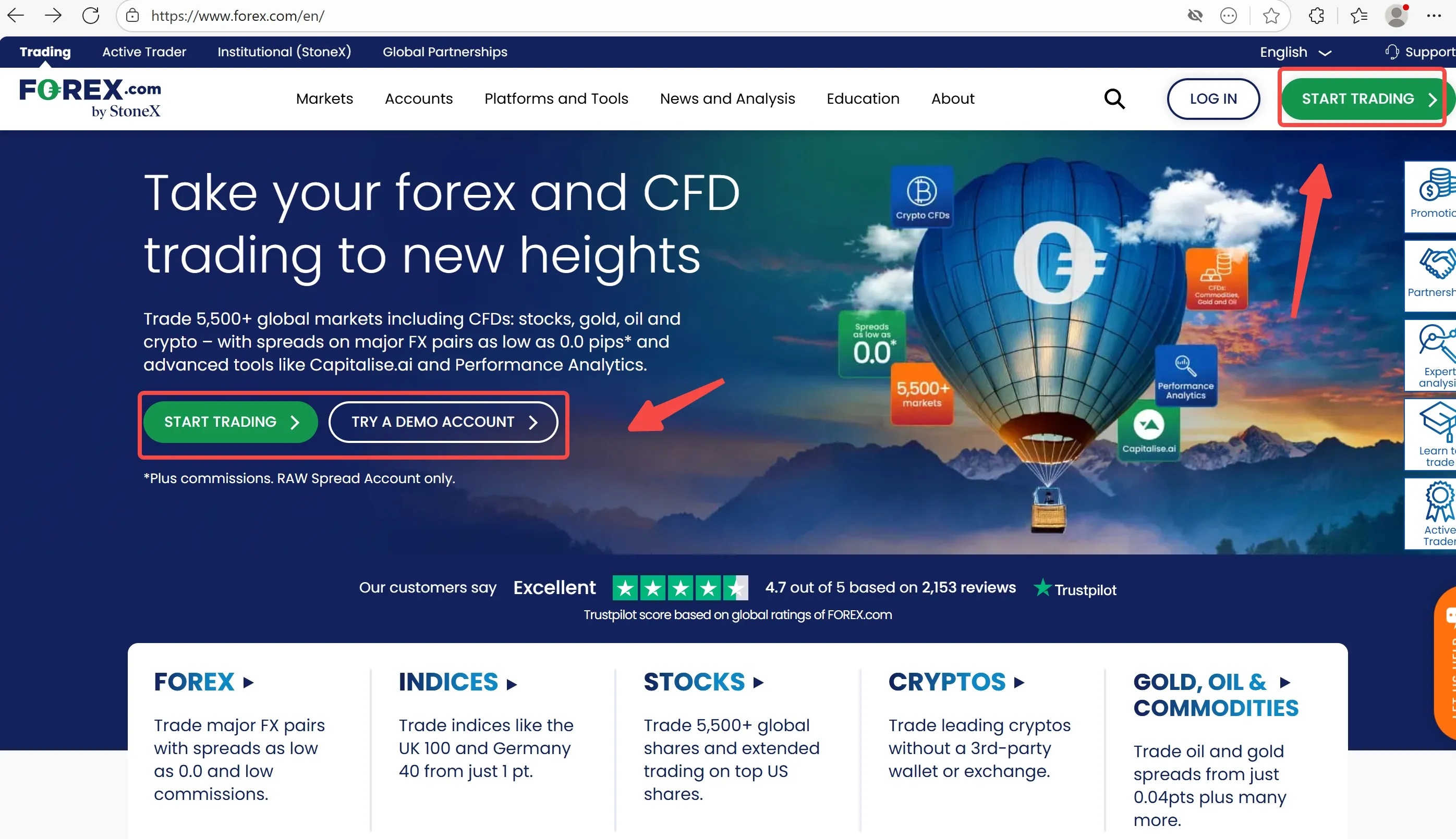 Visit the FOREX.com login page Visit the FOREX.com login page