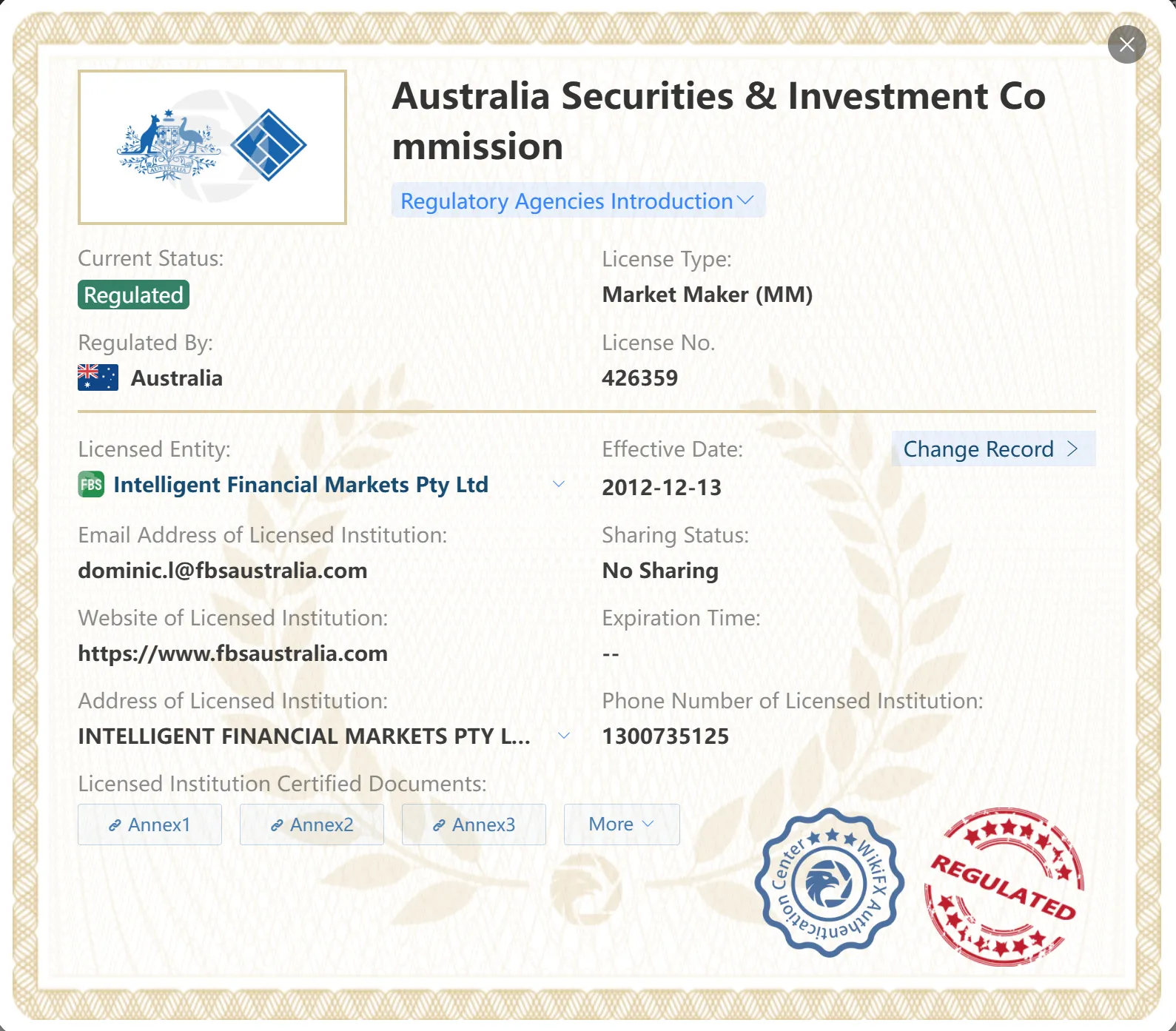 Regulated by ASIC Regulated by ASIC
