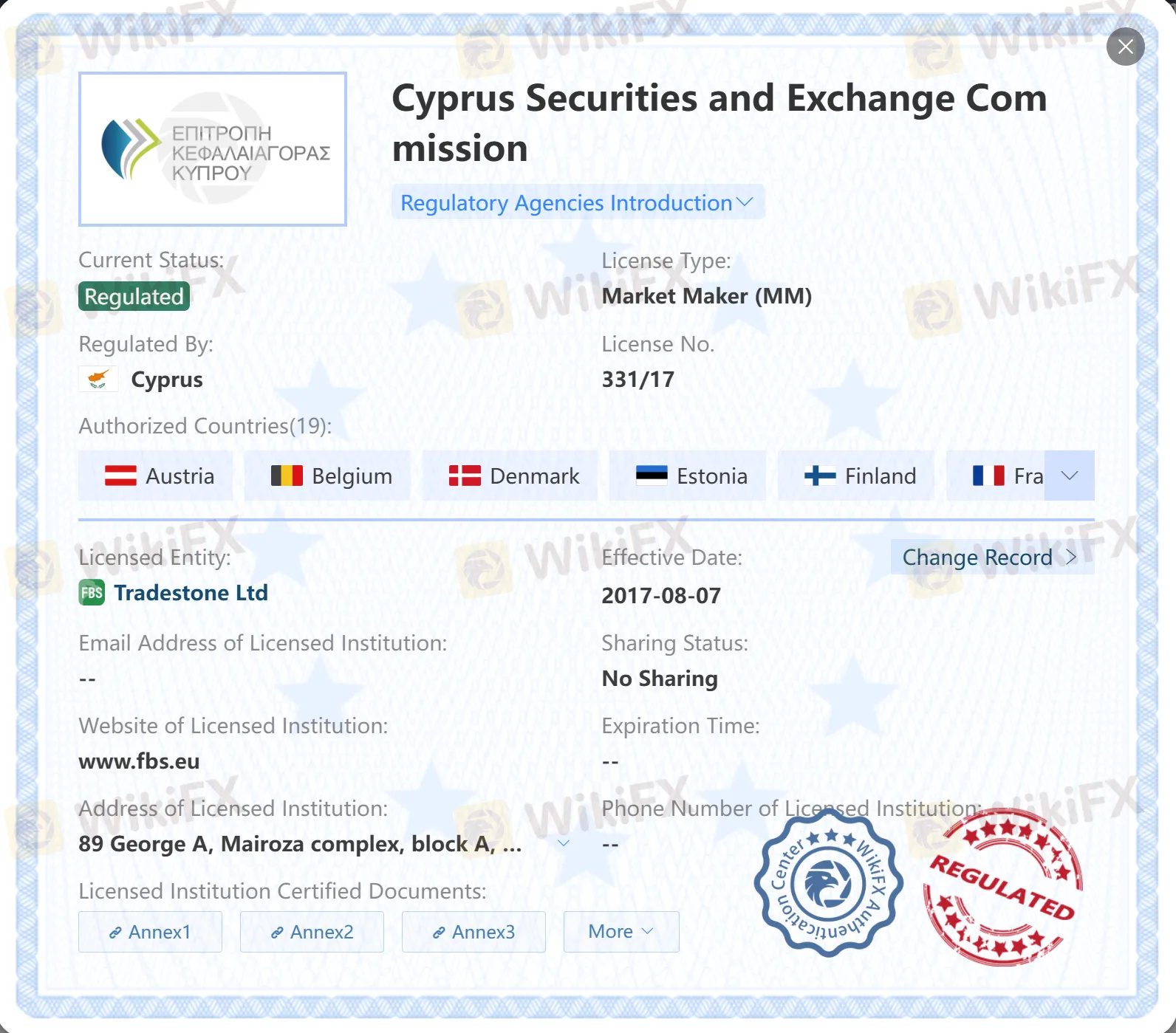 Regulated by CySEC
