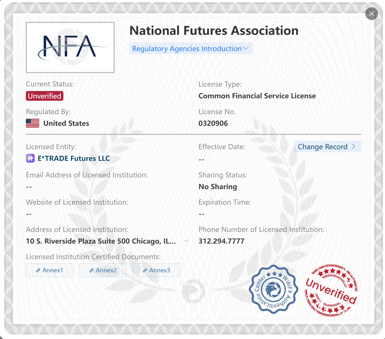 Unverified NFA license Unverified NFA license