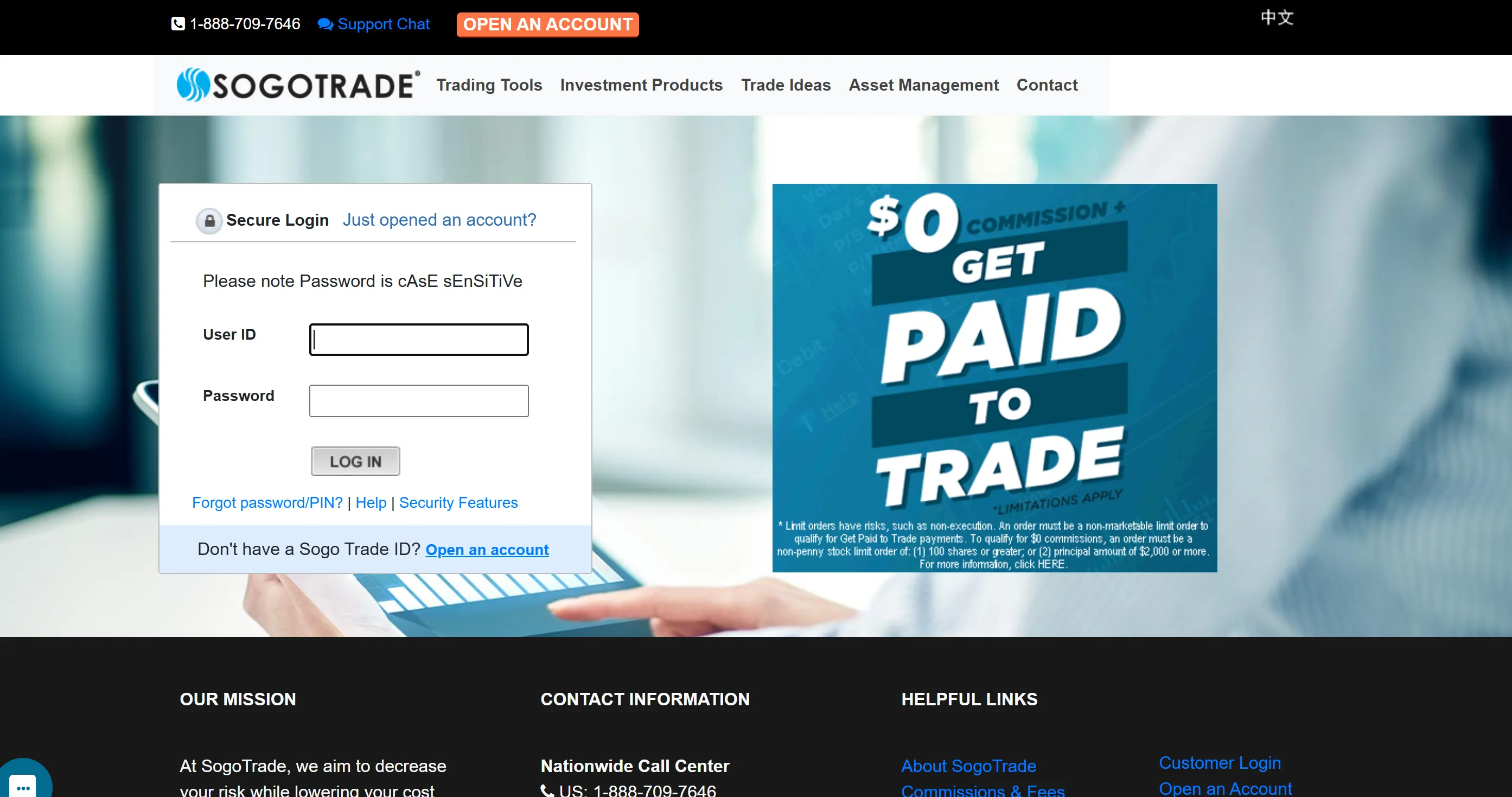 Login page Login page