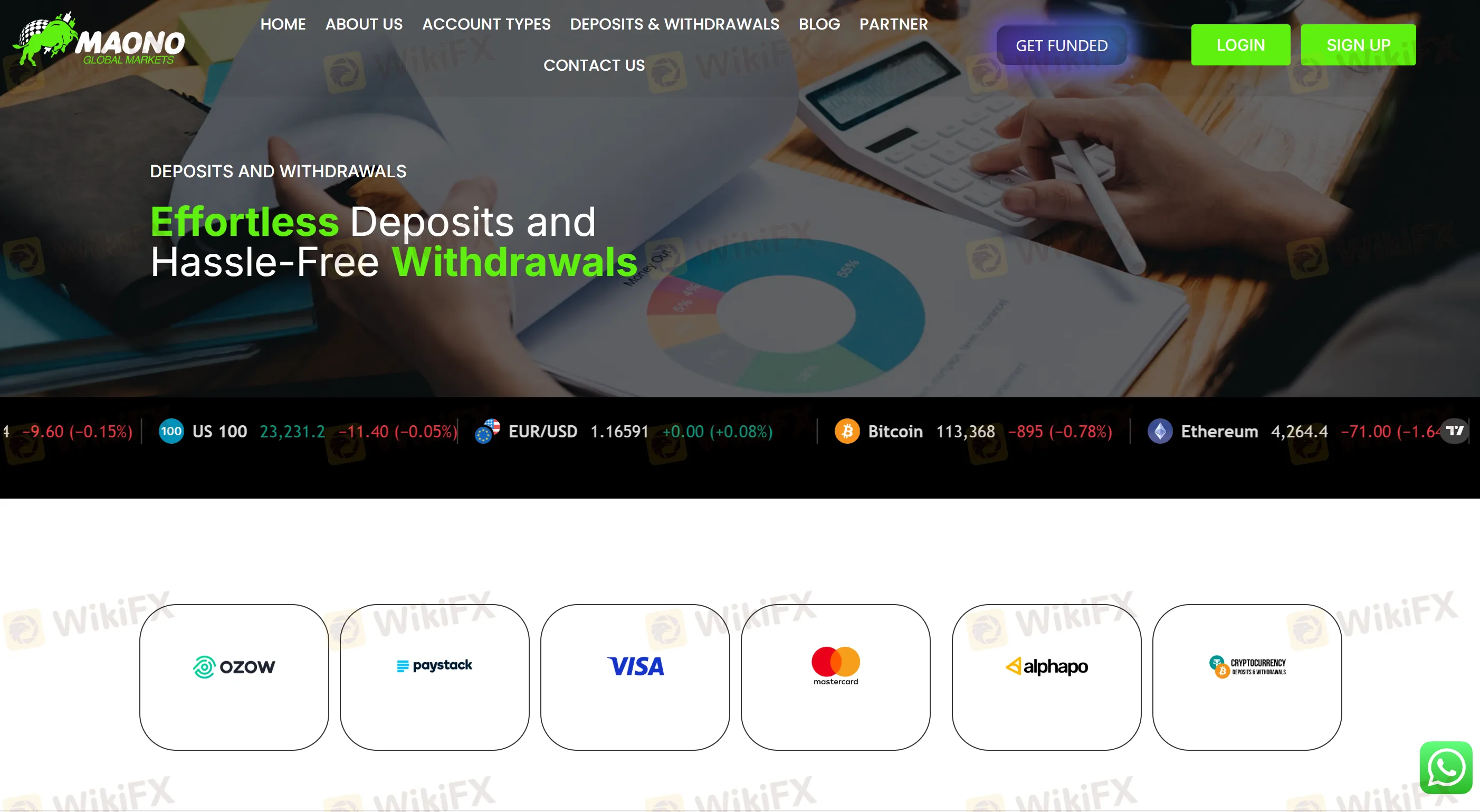 Deposit and Withdrawal