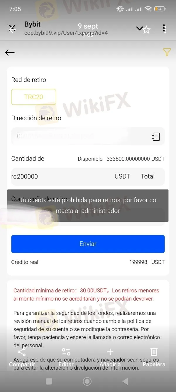 Bybit estafa