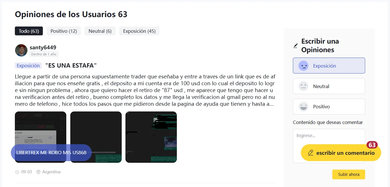 Libertex estafa
