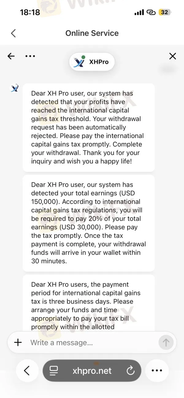 XH Pro estafa