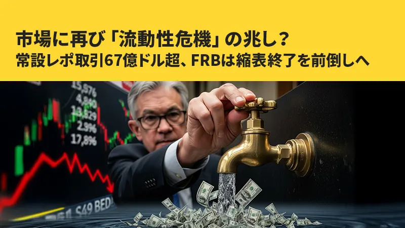 市場に再び「流動性危機」の兆し？常設レポ取引67億ドル超、FRBは縮表終了を前倒しへ