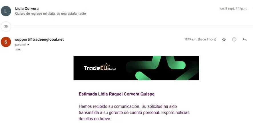 Denuncia TradeEU Global Denuncia TradeEU Global