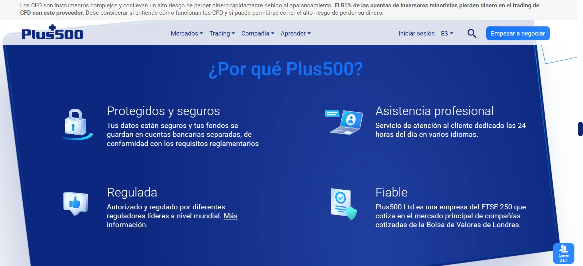 Plus500 es seguro