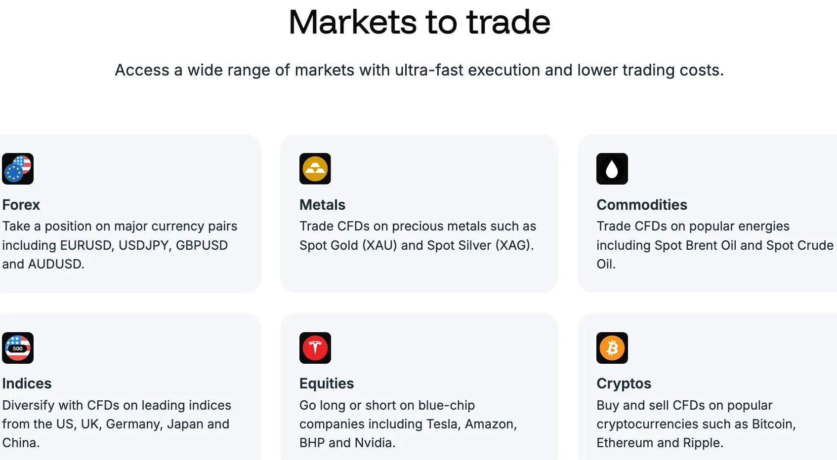 What Can I Trade on Fintrix Markets?
