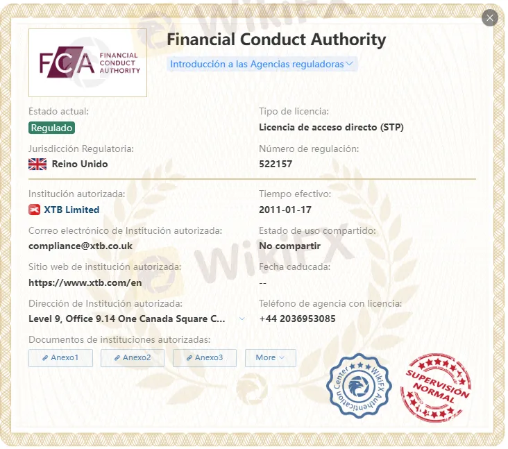 XTB regulación