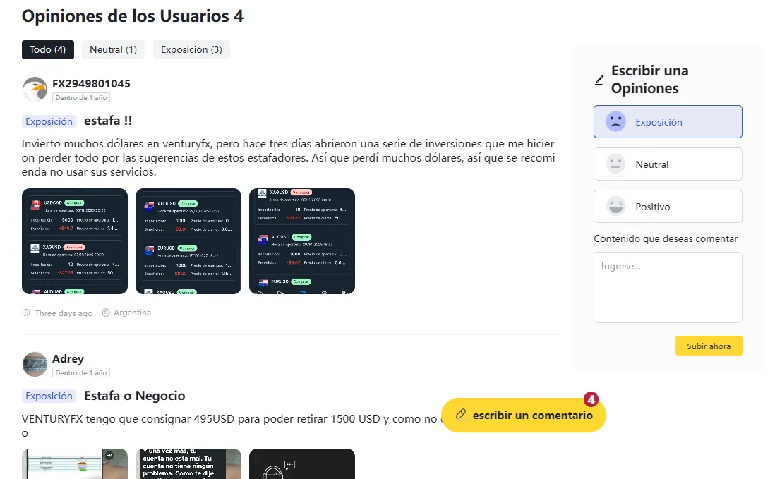 VenturyFX estafa