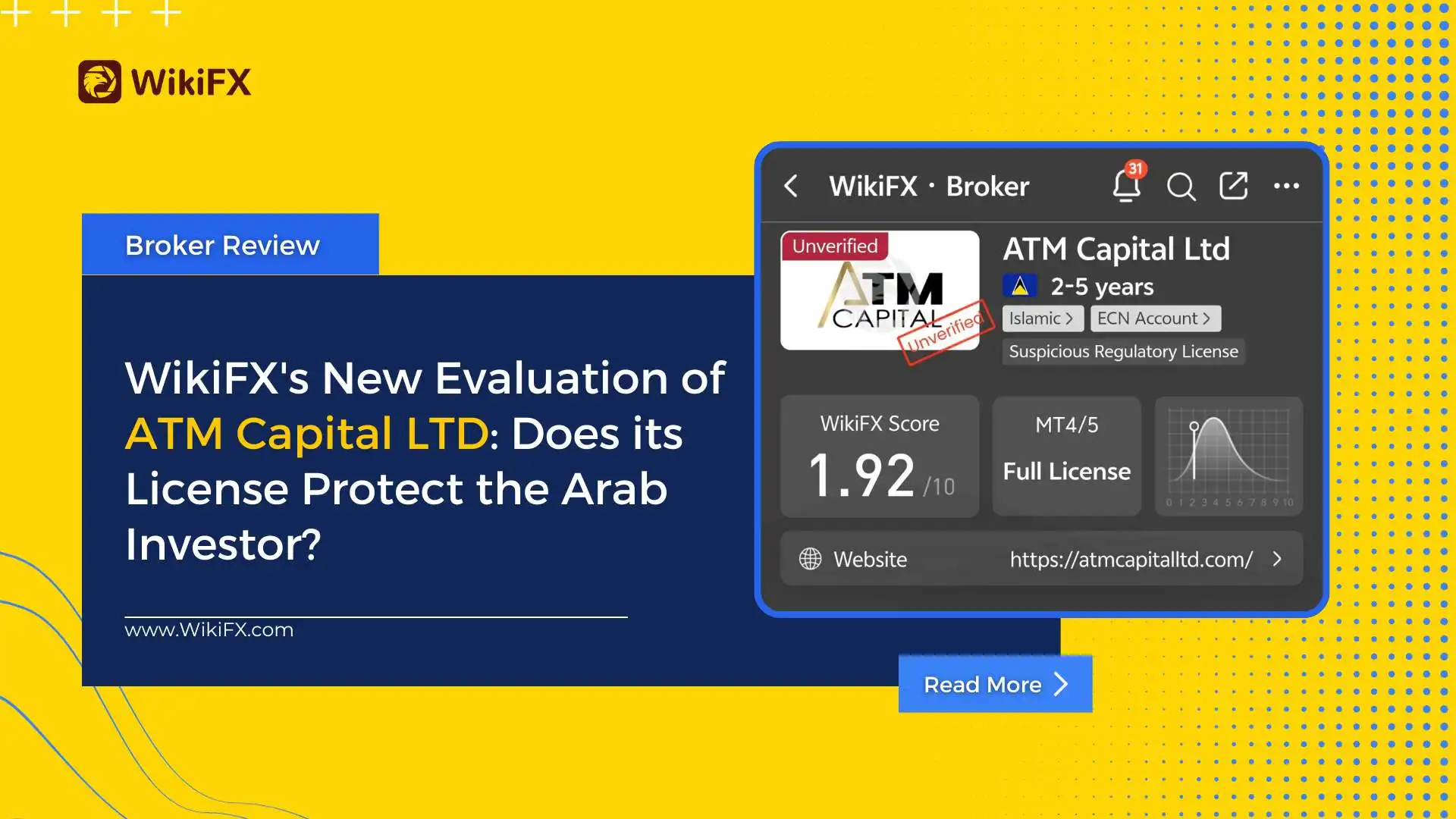 WikiFX's New Evaluation of ATM Capital LTD: Does its License Protect the Arab Investor?