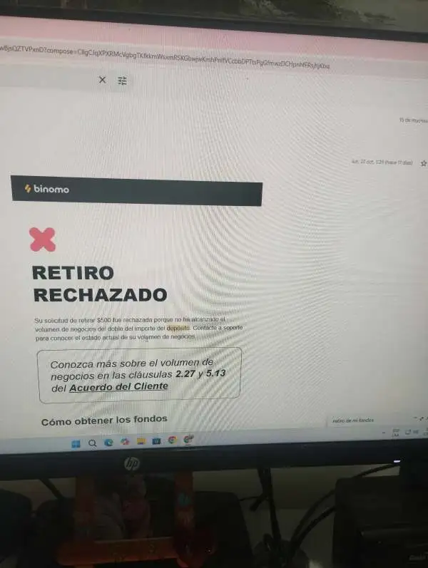 retiro bloqueado Binomo