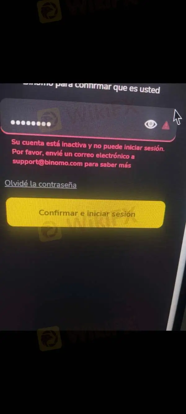 Binomo bloquea cuentas