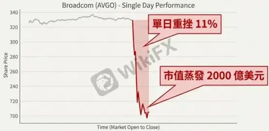 (Hình 2: Vốn hóa thị trường của Broadcom bốc hơi 200 tỷ USD)