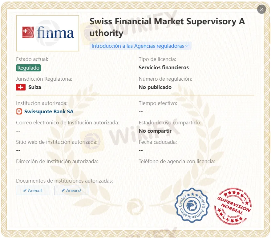 Swissquote regulación
