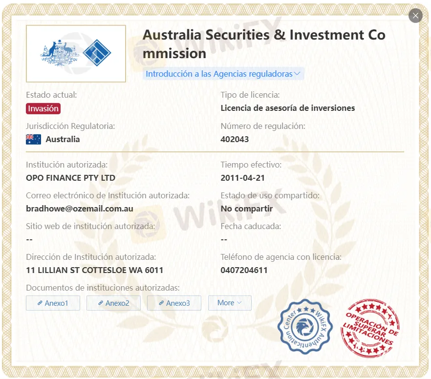 Opofinance regulación
