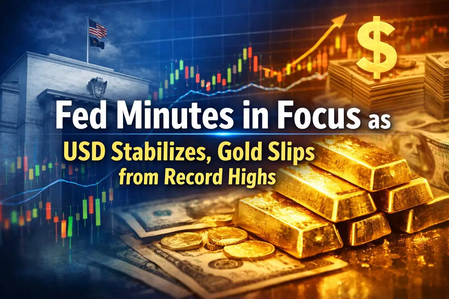 Fed Minutes in Focus as USD Stabilizes, Gold Slips from Record Highs