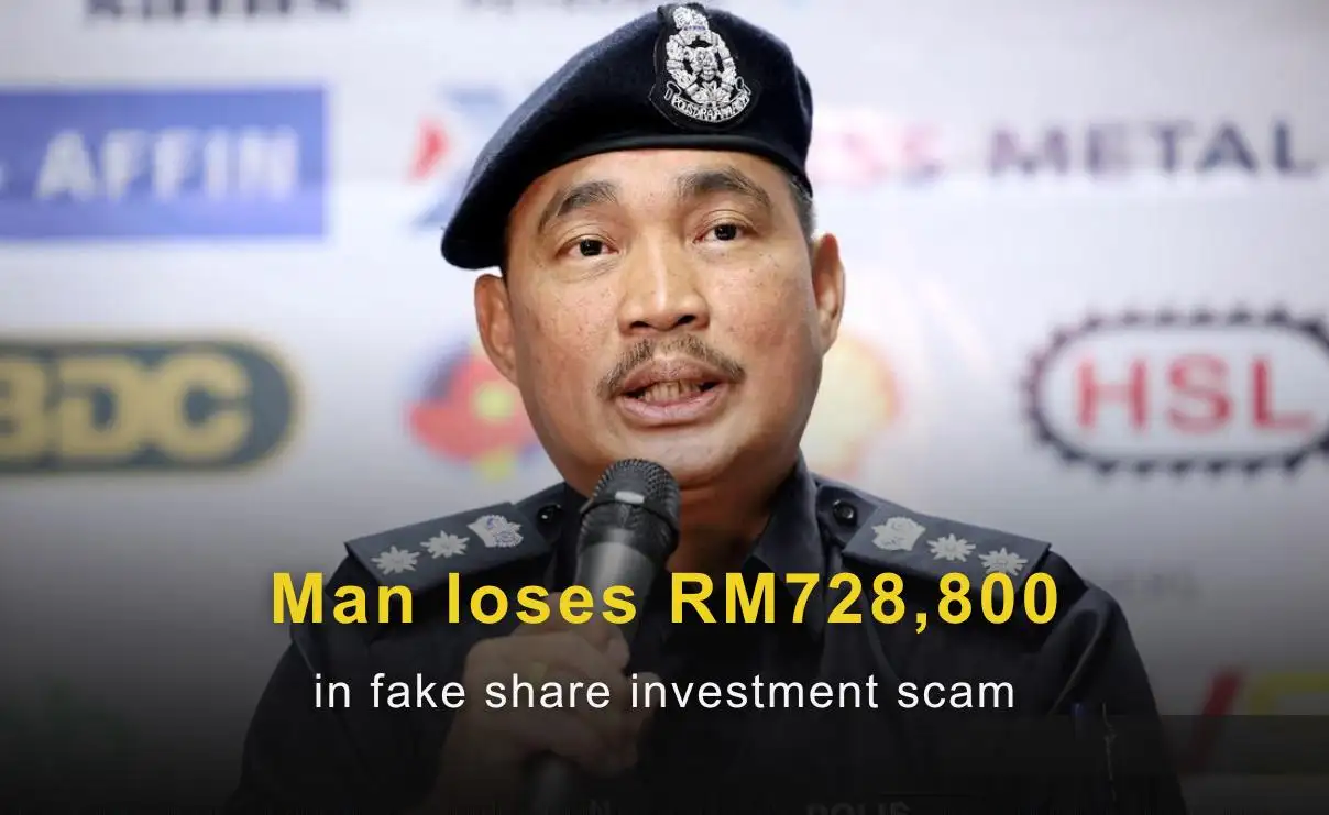 Man loses RM728,800 in fake share investment scam