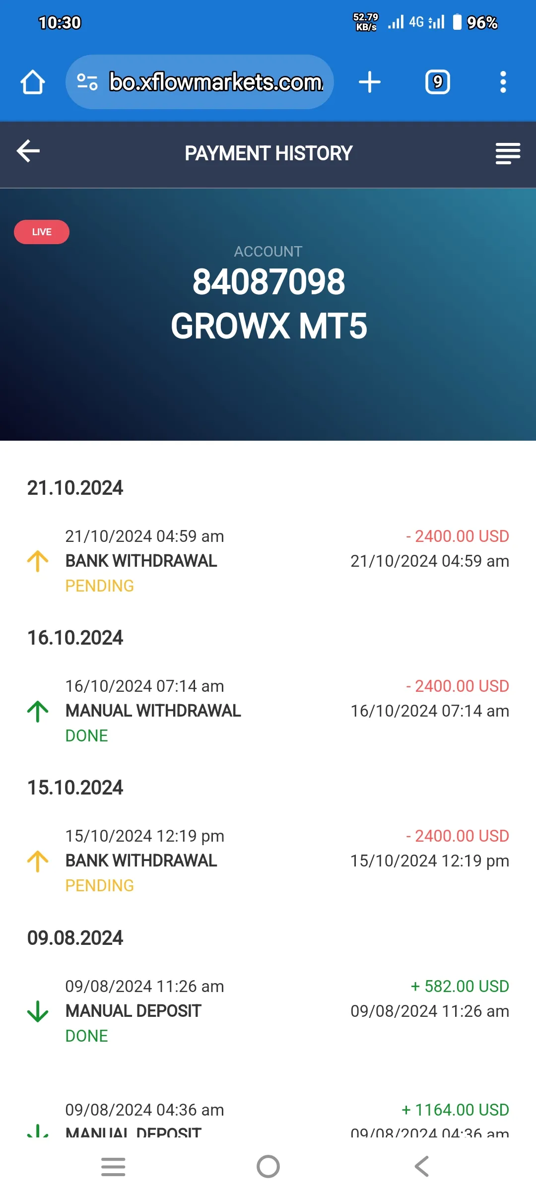 Evidence Image: User complaint regarding $3800 withdrawal failure