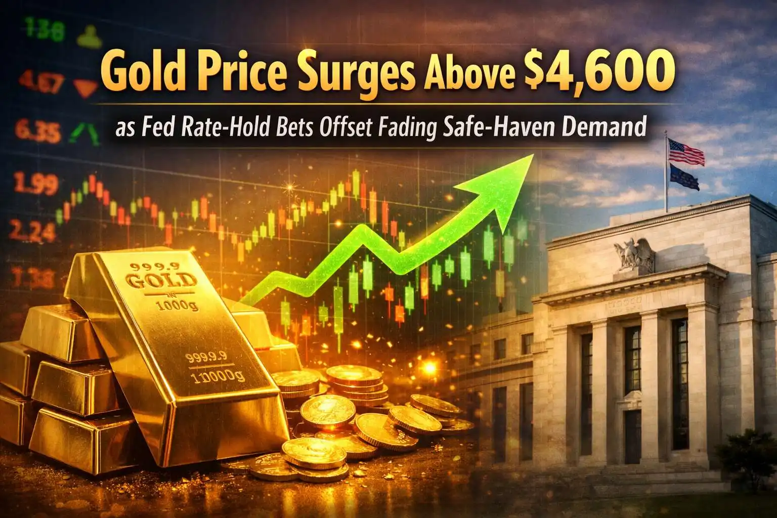 Gold Price Surges Above $4,600 as Fed Rate-Hold Bets Offset Fading Safe-Haven Demand