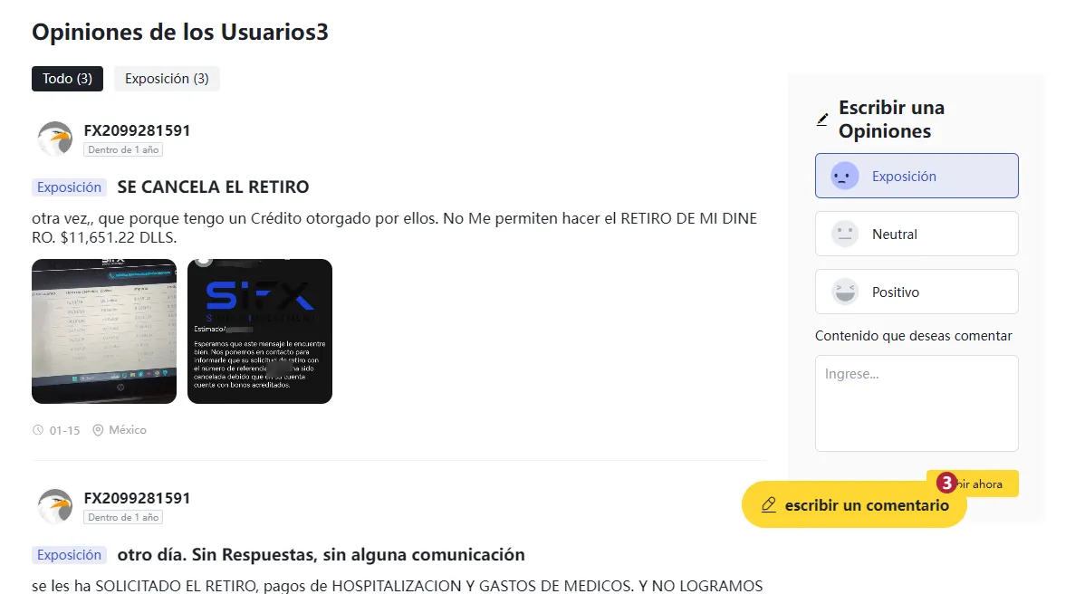 SIFX estafa