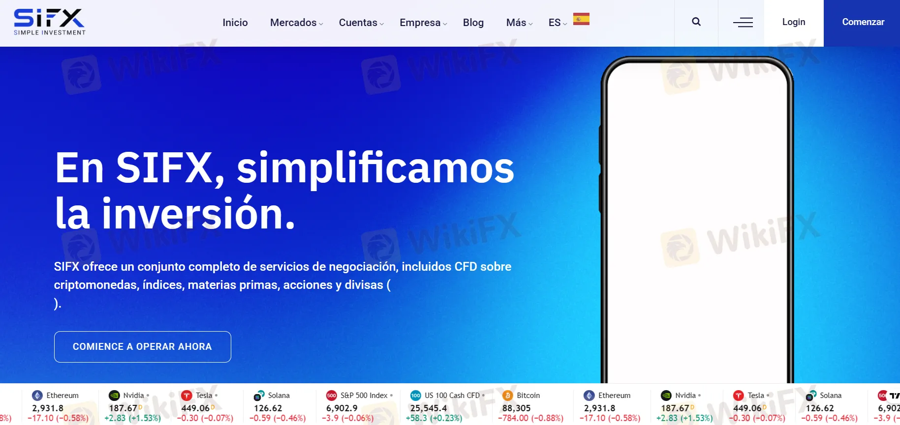 SIFX iniciar sesión