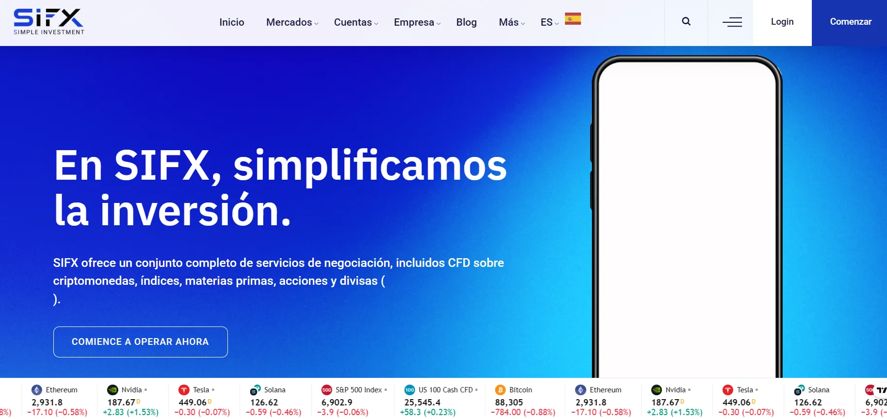 SIFX iniciar sesión