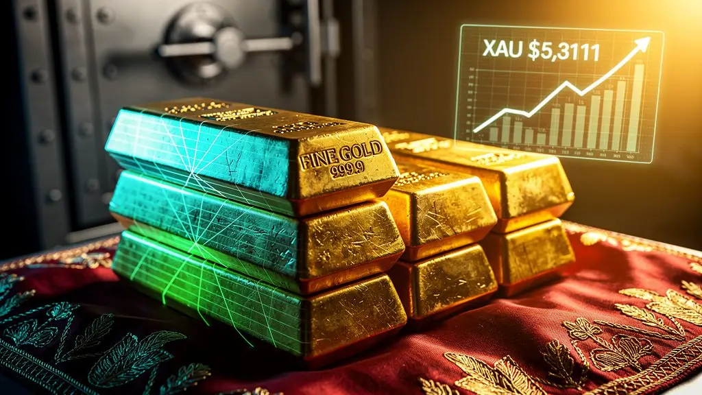 Gold’s New Whales: Tether and India Drive Prices Toward $5,311 Record