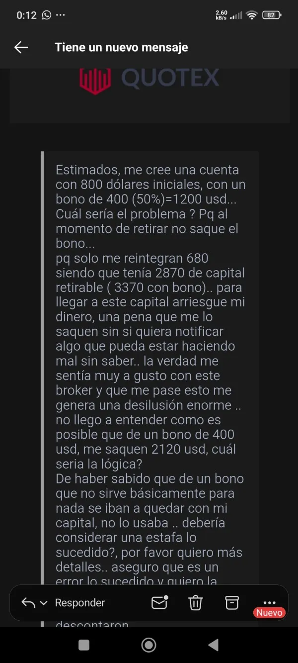 QUOTEX estafa