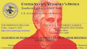 Văn bản của Bộ Tư pháp Mỹ cho thấy Jeffrey Epstein có thể đã qua đời trước ngày 10/08