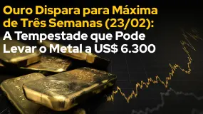 Ouro Dispara para Máxima de Três Semanas (23/02): A Tempestade que Pode Levar o Metal a US$ 6.300