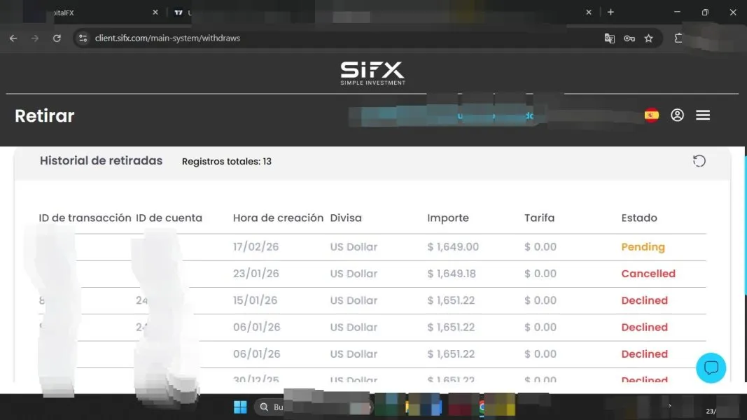 SIFX estafa SIFX estafa