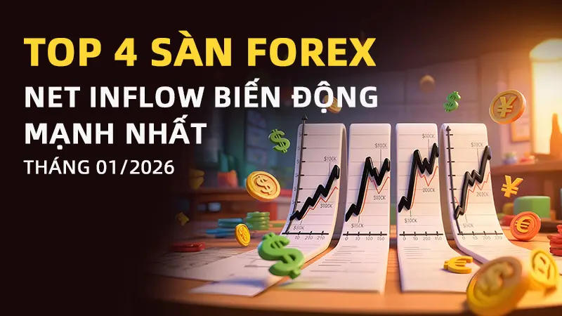Điểm danh 4 sàn Forex có Net Inflow biến động mạnh nhất tháng 01/2026