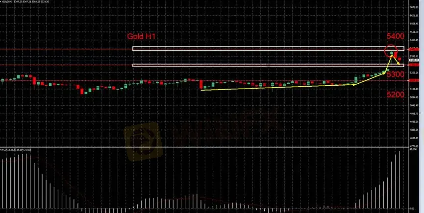 【圖三:黃金H1小時分析圖】