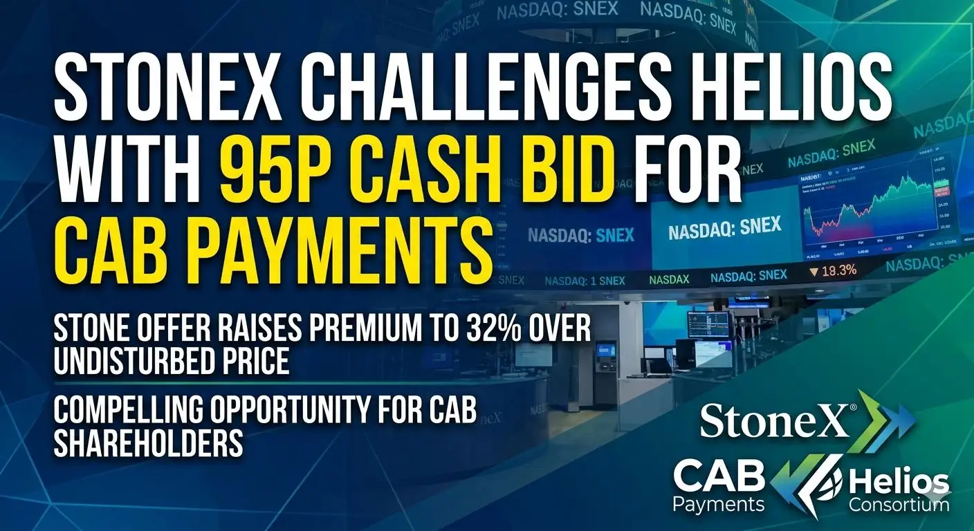 StoneX Challenges Helios with 95p Cash Bid for CAB Payments